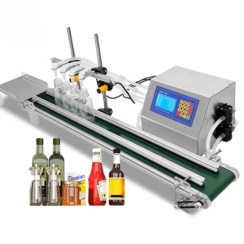 Manufacturer Sale Automatic Quantitative Dispensing Beverage Wine Water Food Bottle Closed Loop 4 Heads Electric Filling Machine