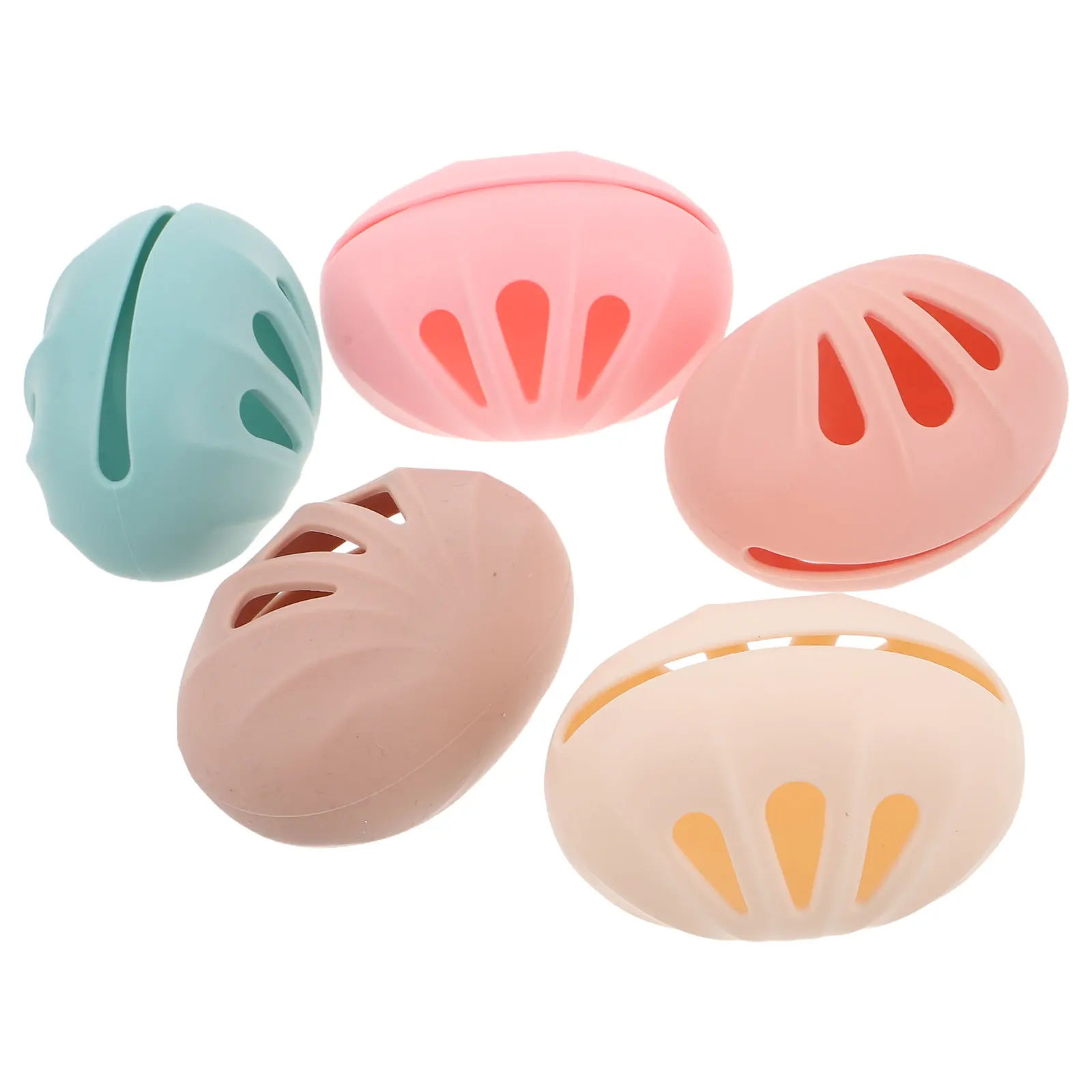 5Pcs Silicone Makeup Sponge Holder Beauty Egg Storage Case Shell Design Colorful Ventilated Portable Powder Puff Travel