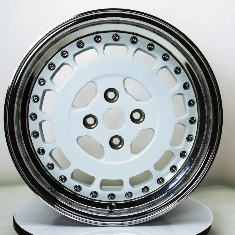 Factory Direct Sale Custom Forged Two Piece Aluminium Alloy Wheel Hubs Rims New 40mm 25mm Mesh Design Matte White OEM ODM