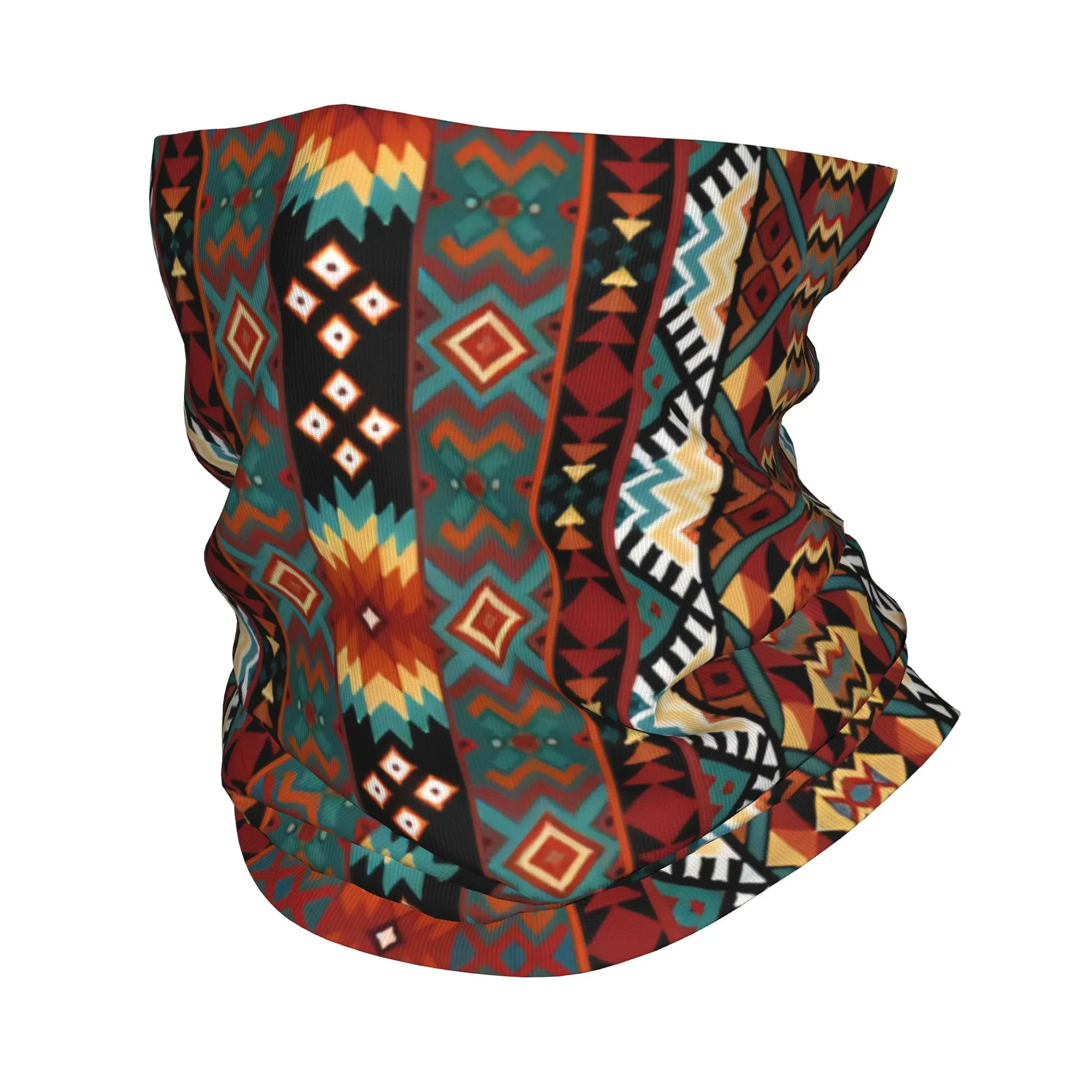 

Этническая ацтекская геометрическая бандана на заказ, теплая бандана для женщин и мужчин, зимний лыжный шарф-труба, гетры, родной юго-западный узор, чехол для лица