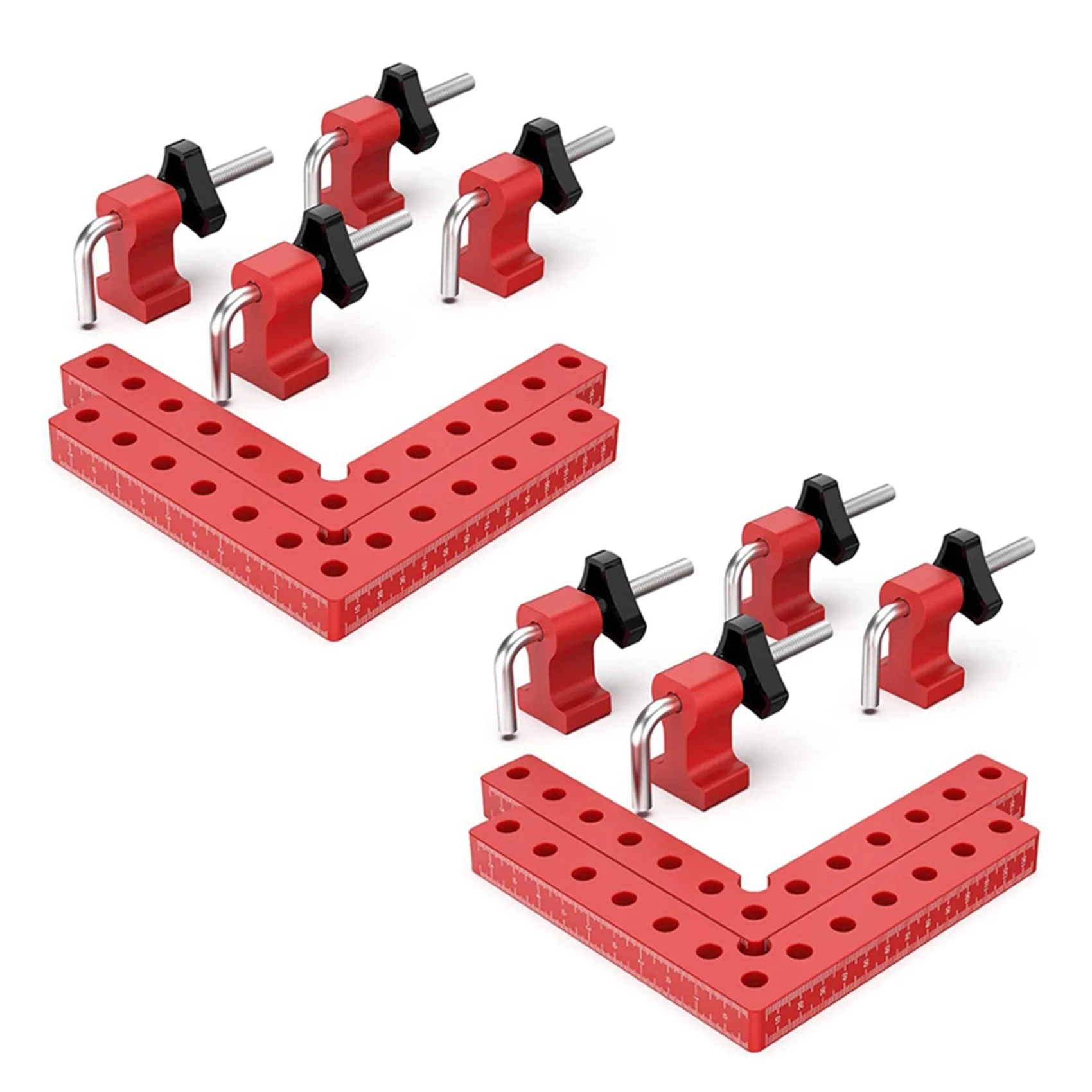 B62B-2 Set 90 Degree Positioning Squares Right Angle Clamps, Aluminum Alloy L-Type Corner Clamp