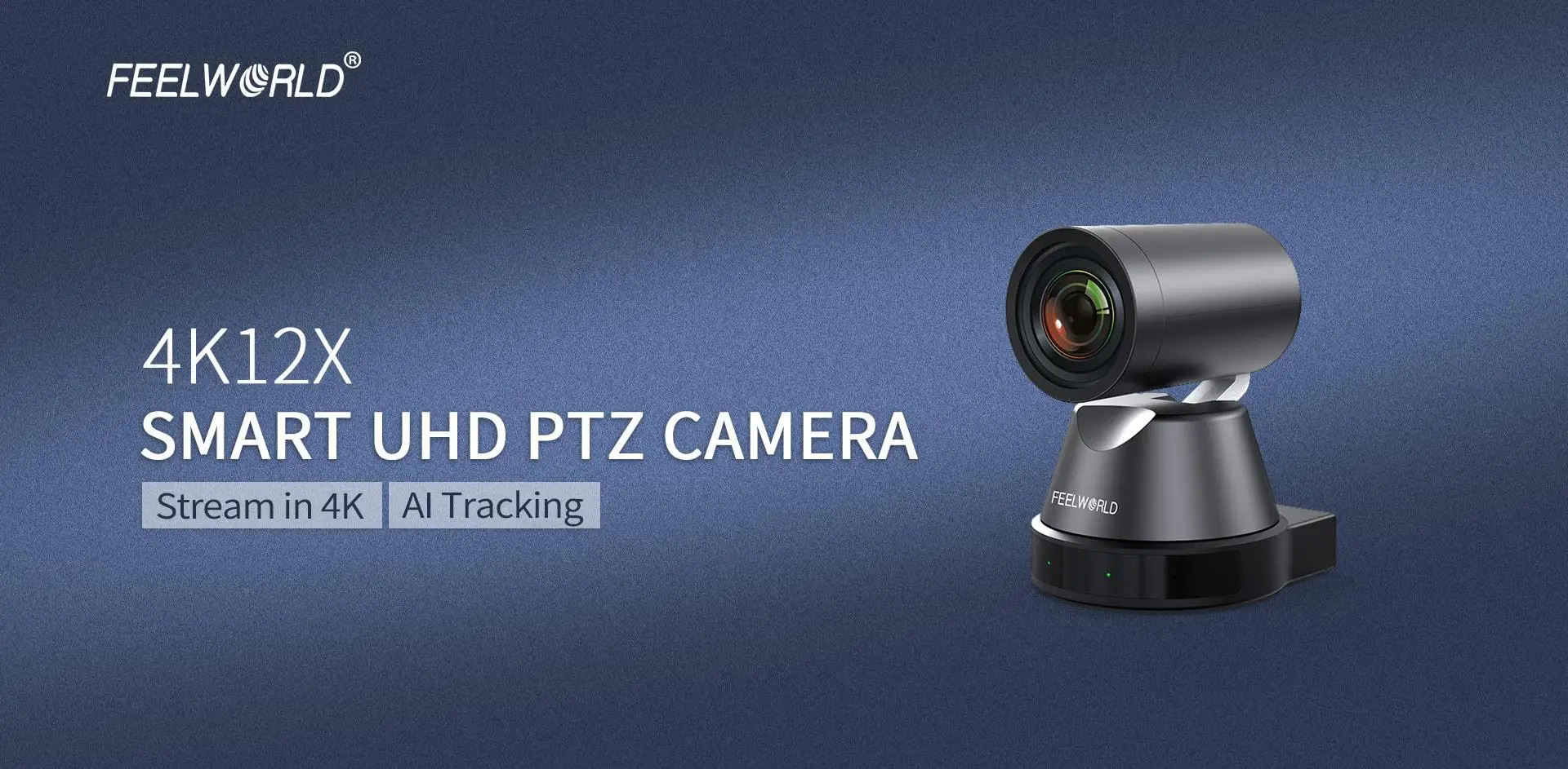 FEELWORLD 4K12X 4K PTZ Camera 12X Optical Zoom AI Tracking HDMI USB IP Remote Control Up to 4K@30fps