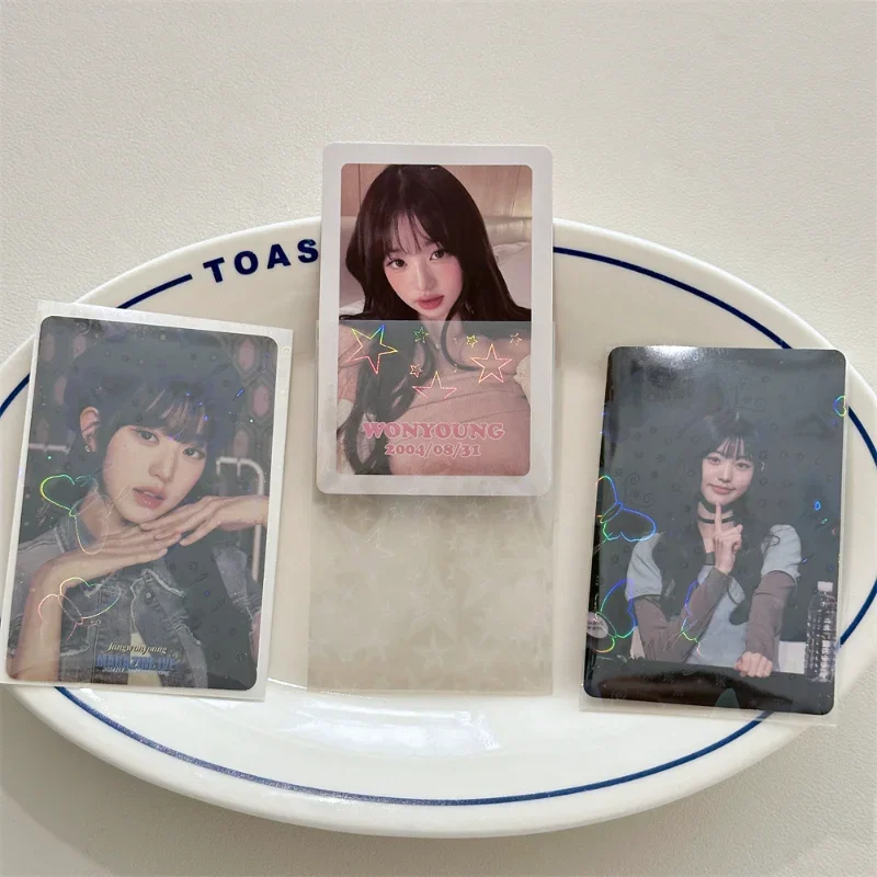 1Set Laser Card Film Cover Bag Korean Style 3 Inch Star's Photo Cards Protector Sleeve for Kpop Photo Collecting