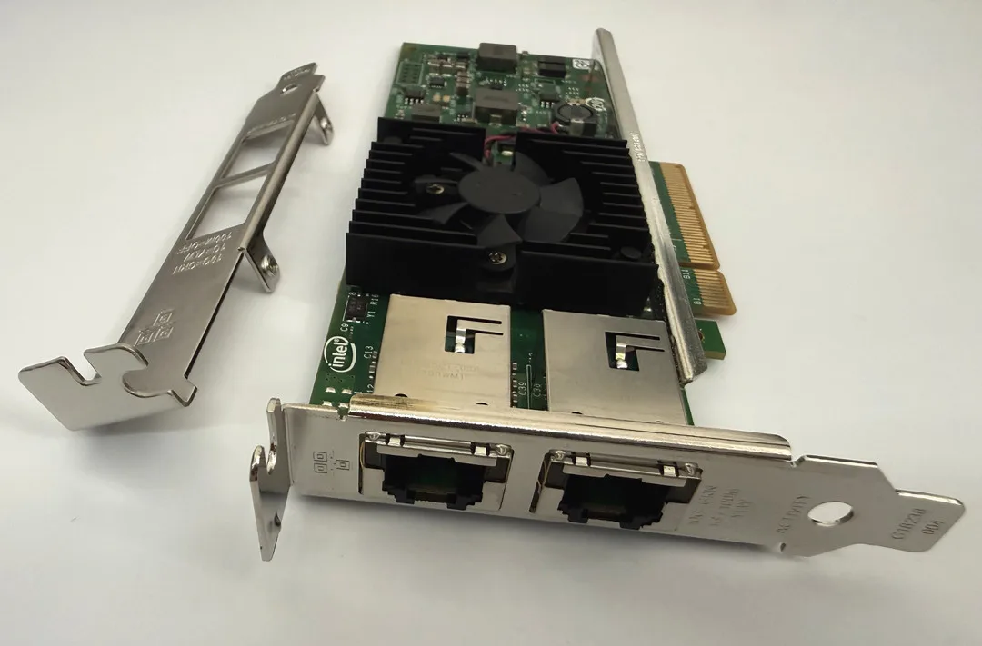 لمحول الشبكة Dell Intel X540-T2 10GbE ثنائي المنفذ النحاسي RJ-45 NIC