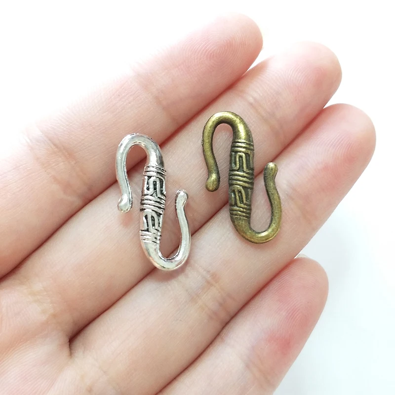 Nuevos Cierres de Moda de 22*12mm, 10 Piezas/Bolsa, Ganchos de Plata y Bronce, Conectores para Collares, Hebillas, Accesorios para Hacer Joyas y Pulseras DIY