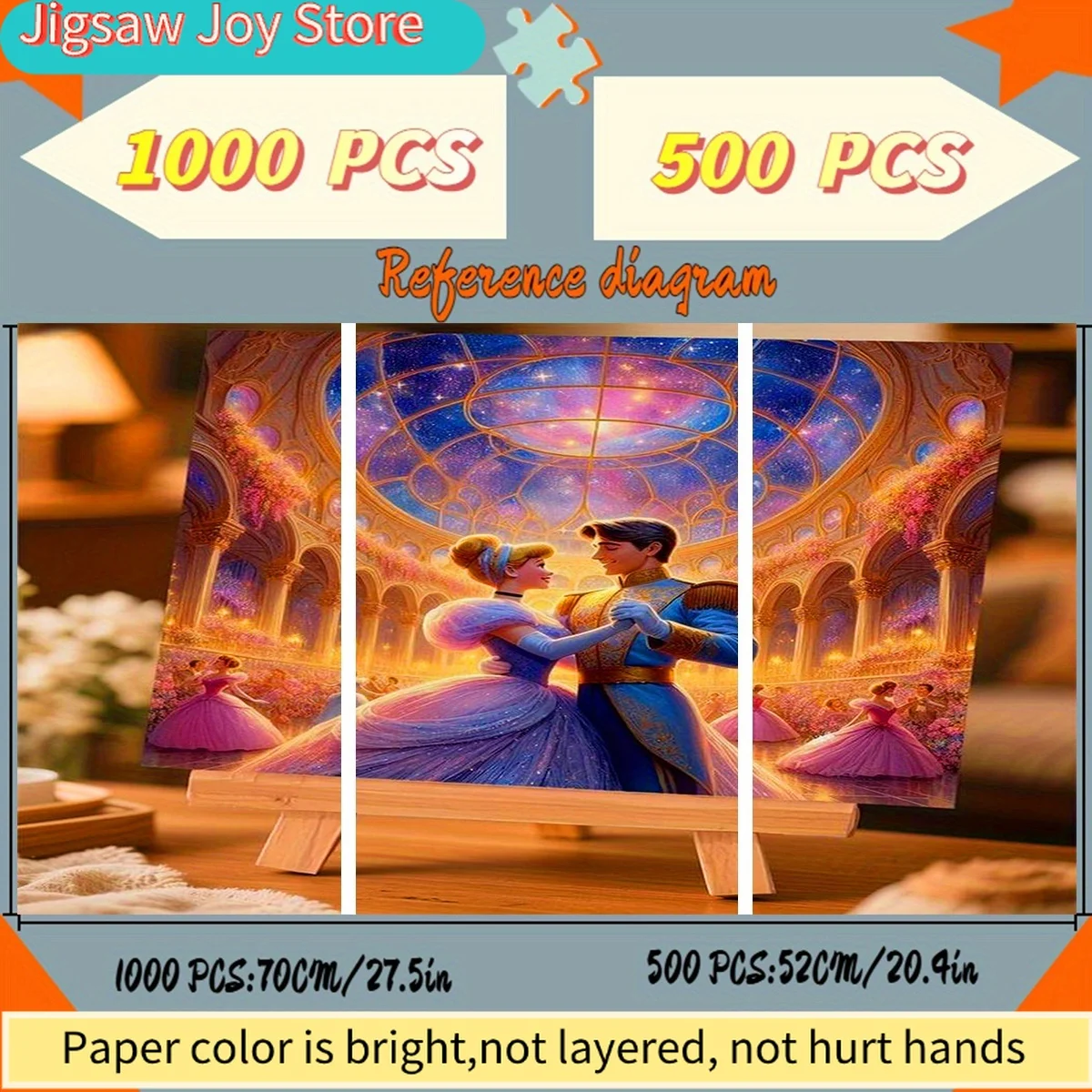 500/Disney  DIY Jigsaw Puzzle, Paper Puzzle, Adult Puzzle, Cinderella Prince Romantic Waltz Palace Ball, Suitable for Home Lei