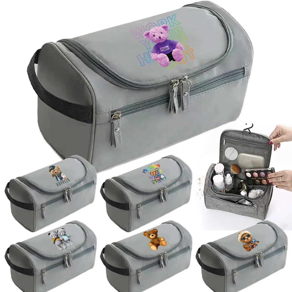 Wash Bag Luxurious Portable Outdoor Bear Printing Series Storage Zipper Travel Pouch Women's Men's Universal Shower Pack