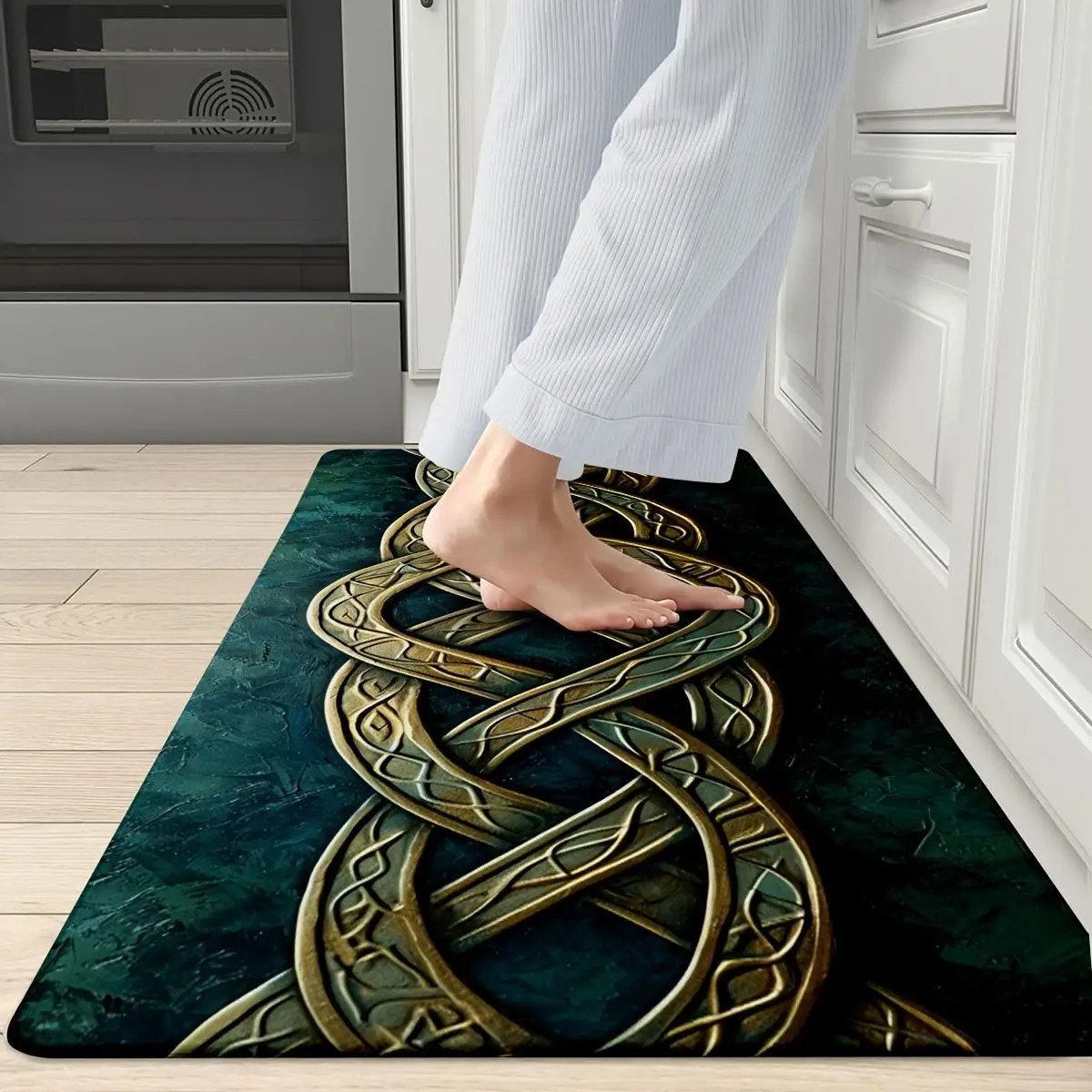 1Pcs Anti Fatigue Kitchen Rugs, Waterproof Non-Slip Thick Cushioned Kitchen Mat Heavy Duty Comfort Standing Mat for Kitchen