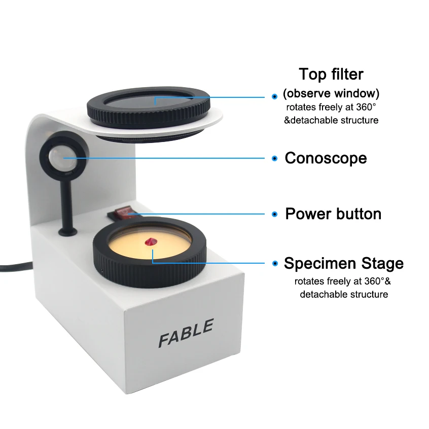 FTP-LED Sorgenti luminose a LED calde Materiale metallico in polariscopio per test precisi di gioielli Strumenti e attrezzature per gioielli