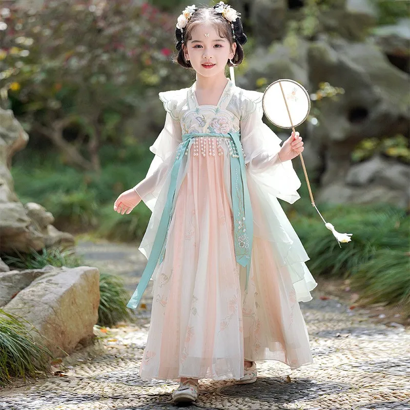 

Summer Dress New Hanfu Dress For Girl Ancient Chinese Traditional Hanfu Kids Fairy Cosplay Costume Hanfu Dance Perform Dress