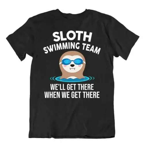 Sloth Swimming Team Tshirt Sporting Hobby Tee Unique Apparel Tee