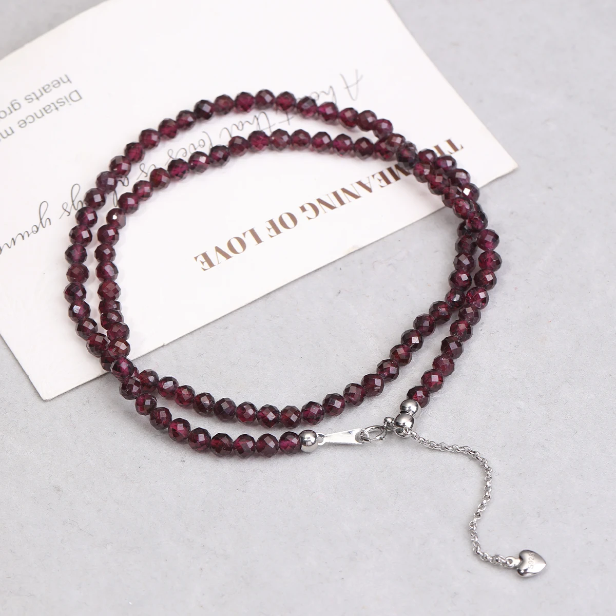 

Natural Semi-Precious Stone Women's Necklace 4mm Cut Beads Lobster Buckle Necklace Obsidian Amethyst Gift Jewelry