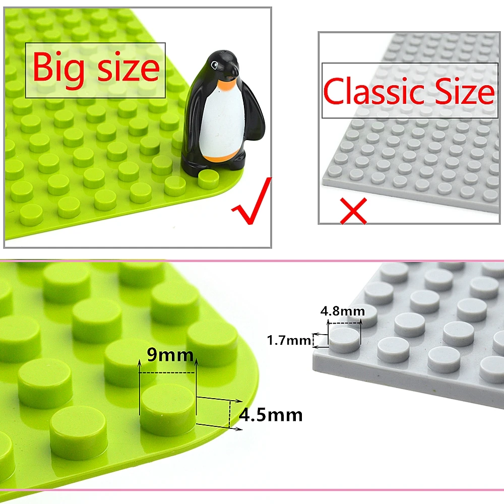 16*16 Dots Big Bricks Base Plates Plastic Large Size Baseplates Compatible Classic Figures Building Blocks Construction Toy Gift