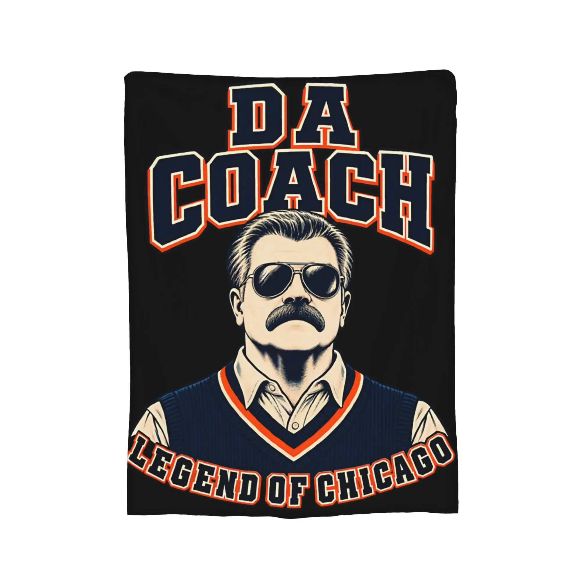 Mike-Ditka Da-Coach Legend Portrait Knitted Blanket   Flannel Throw Blankets Bed Sofa Decoration Lightweight Bedsprea