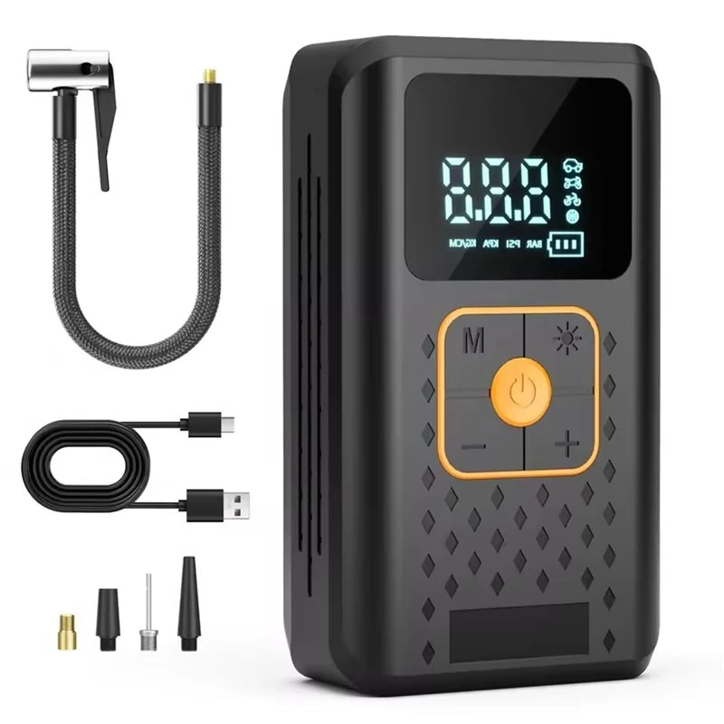 Wireless Car Air Compressor Pump With Digital Display 4500Mah Battery Powered For Motorcycle And Bicycle Tyres