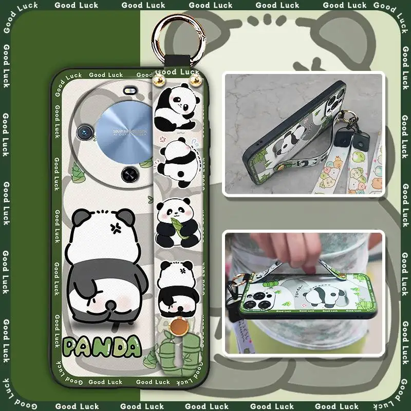 

Противоударный чехол для телефона с пандой для Huawei Enjoy70 Plus, мягкий чехол, противопыльный, водонепроницаемый, противоударный, прочный ремешок, милое кольцо