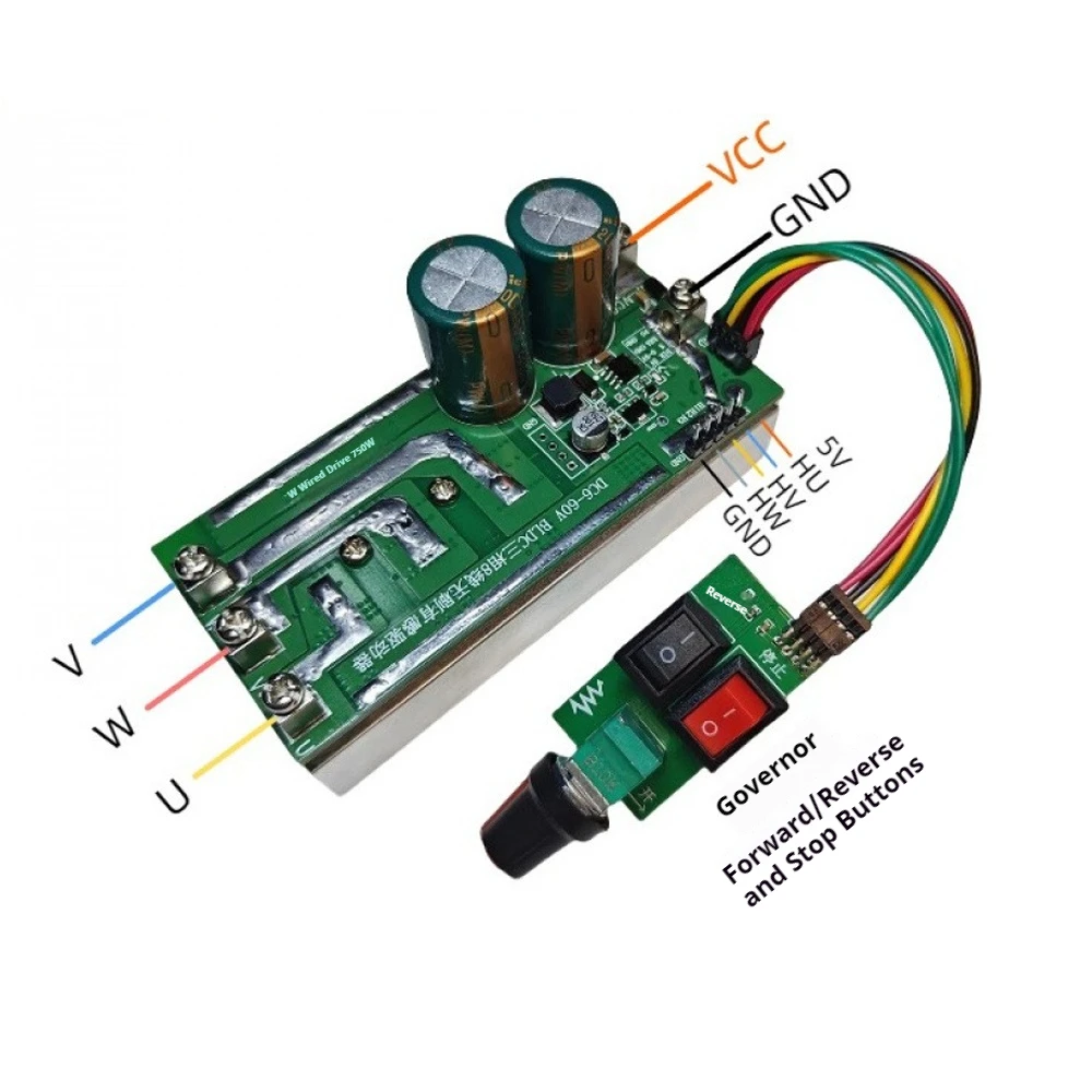 

BLDC Brushless Motor Driver Module 750W High Power Speed Regulator with Hall DC6-60V Motor Forward And Reverse Controller
