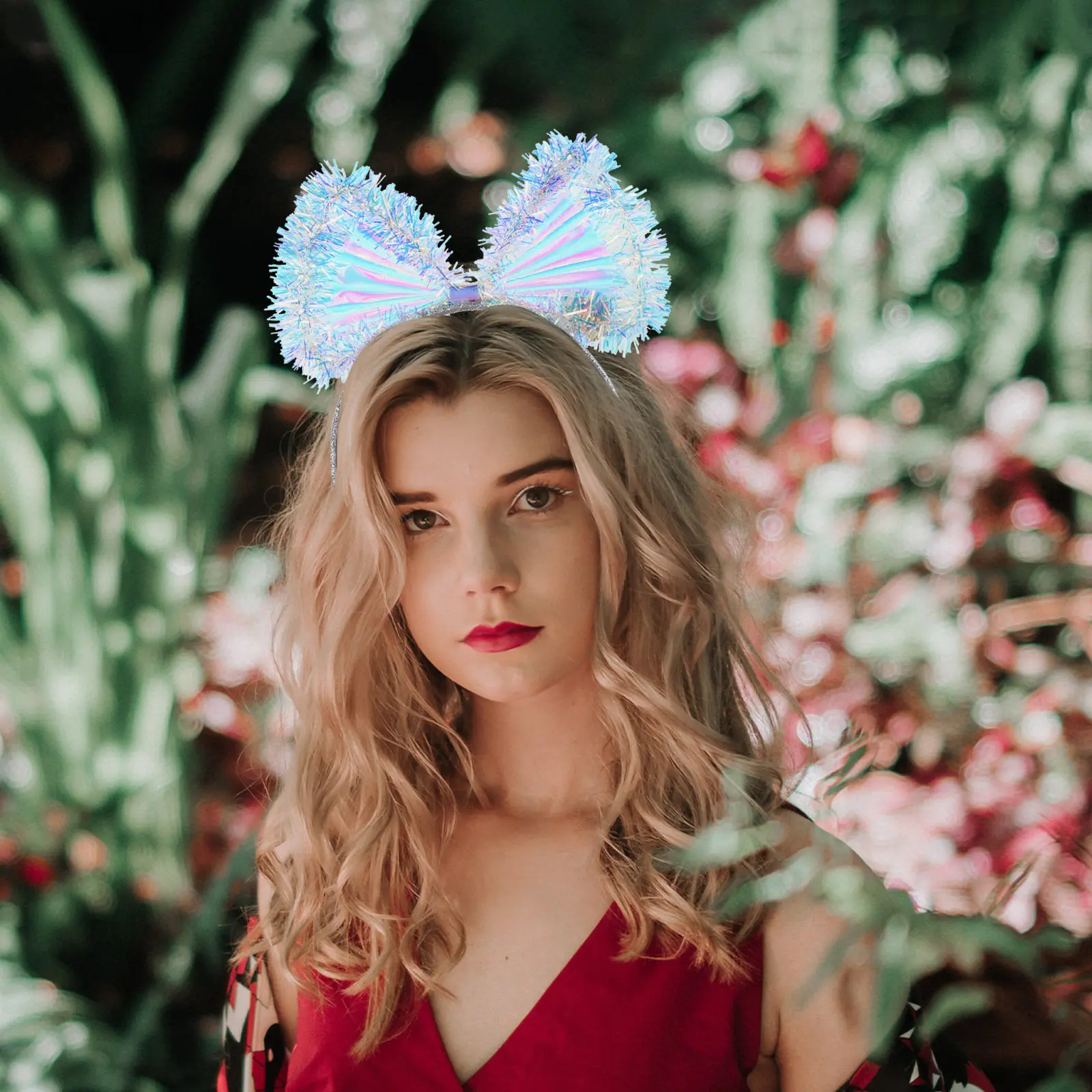 

Bowknot Headband Shiny Silk Flower Large Bowknot Hairband Girl Party Hairband Festival Performing Hair Accessories