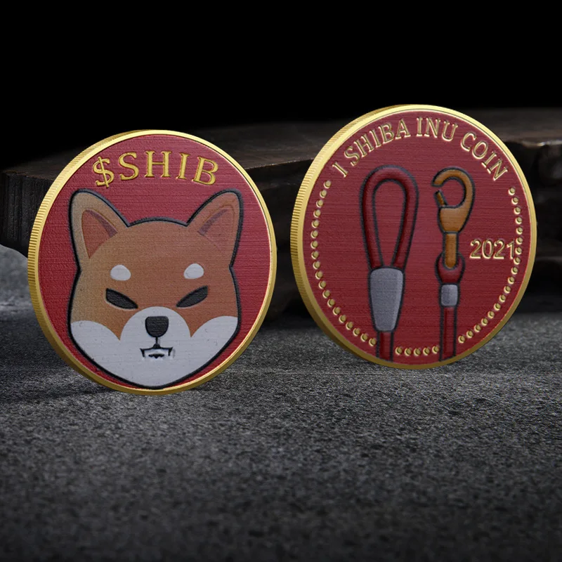 Shiba Inu Coin Baked Embossed Golden Plated Commemorative Coin Digital Virtual Collectible Coins