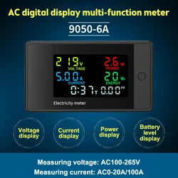 AC100-265V 20A 100A voltmetro amperometro misuratore di energia di potenza LED Digital AC wattmetro misuratore elettrico multifunzione 110V 220V