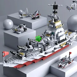 Navy War Chariot Ship Army Boat Plane Model Warships Building Blocks Construction Set for Boys Bricks Toys Christmas Gifts