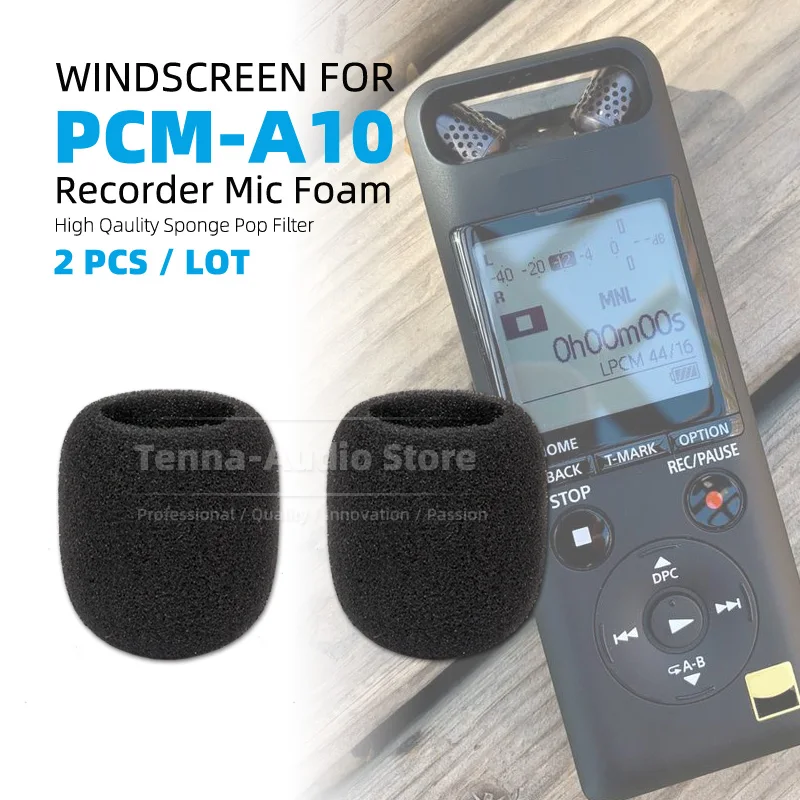 2PCS Windscreen Microphone Sponge Foam For SONY PCM A10 A 10 PCM-A10 Recorder Windshield Mic Windproof Anti Pop Filter Shield