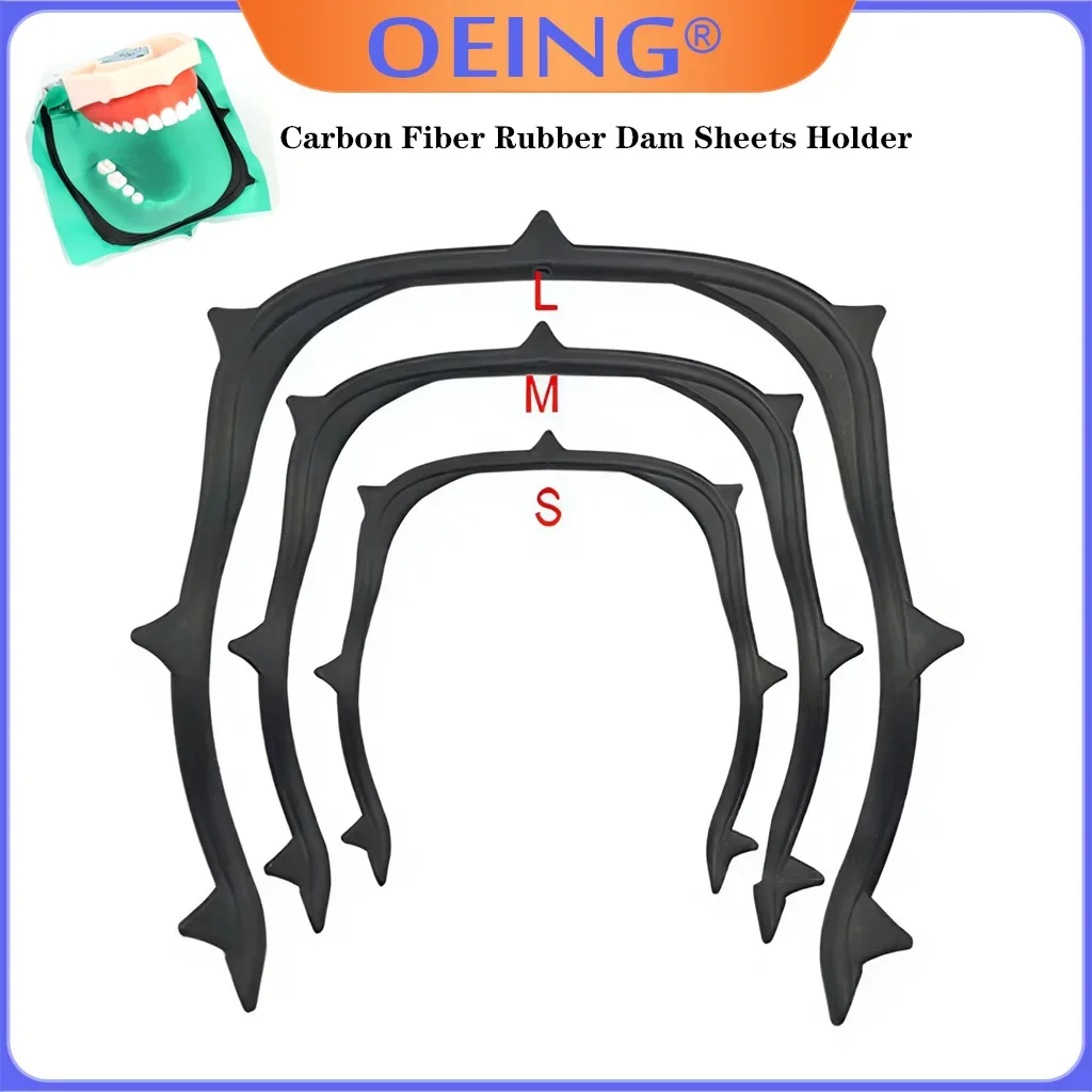 1Pcs Carbon Fiber Rubber Dam Sheets Holder Dental Rubber Dam Frame Holder Autoclavable U-Shape Face Bow Frame Oral Barrier Tools