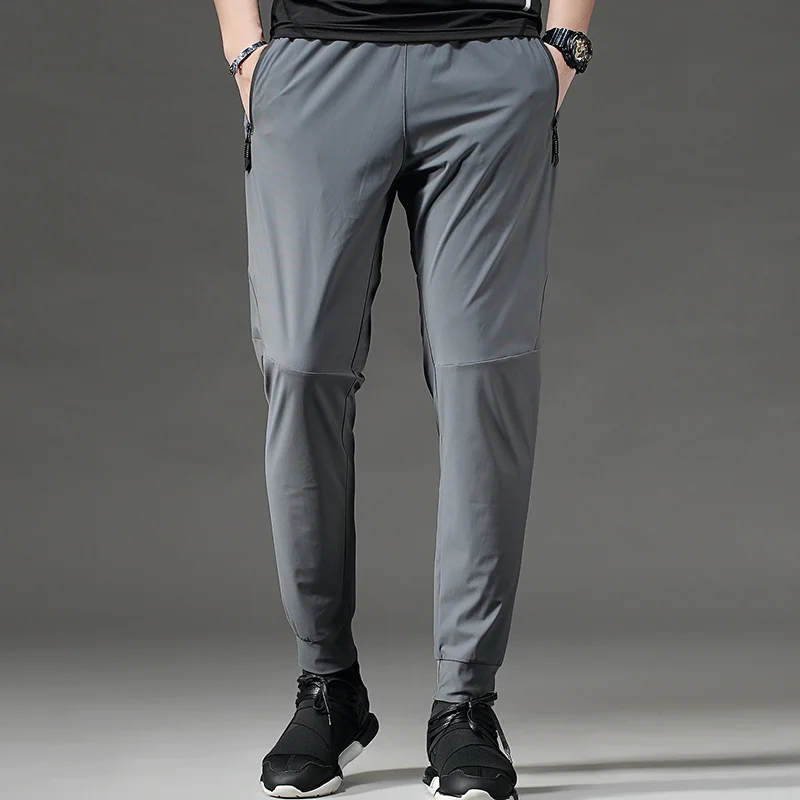 2024 new casual straight line ice silk moisture wicking sports pants trend summer pants