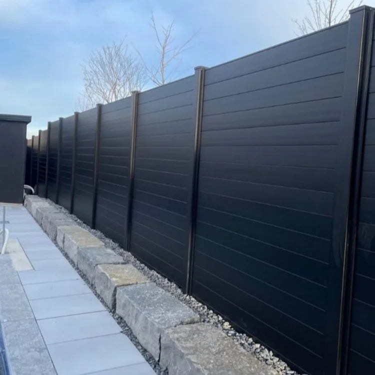 Factory Wholesale Eco-friendly Aluminum Alloy Privacy Screen Fence Rails Rot Proof Powder Coated Finish 3D Modeled Yard Fence