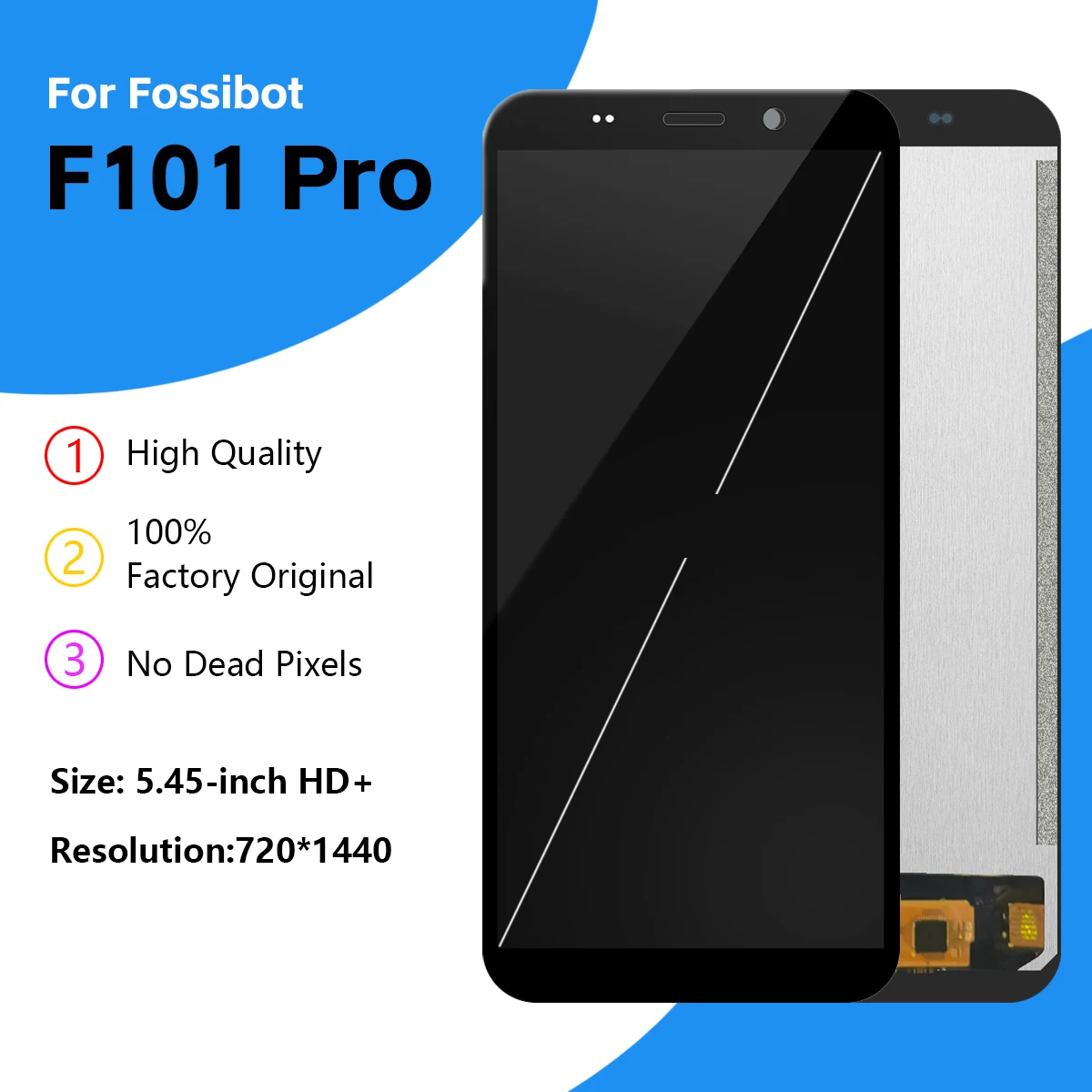 100% Tested For Fossibot F101 LCD Display Touch Screen Replacement For F102 / F101 Pro / F101P/F106 Pro LCD Display