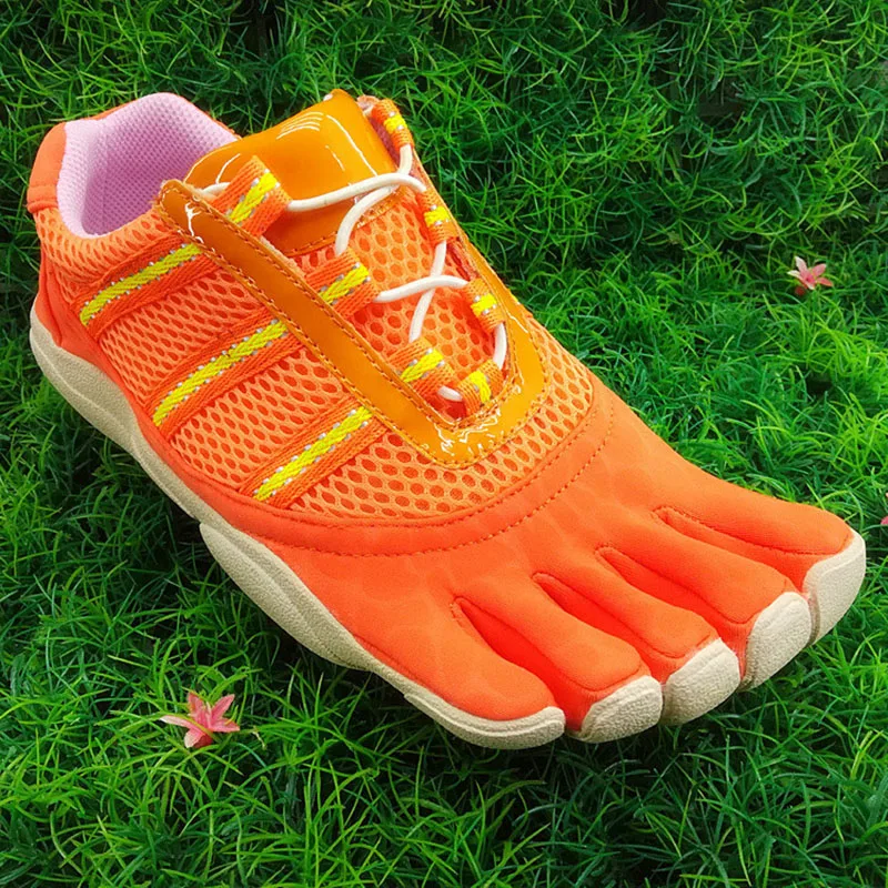 

2024 Orange Barefoot Shoes for Men Women Quick Lace 5 Toe Finger Fitness Shoes Weight Lifting Designer Hard Pull Shoe