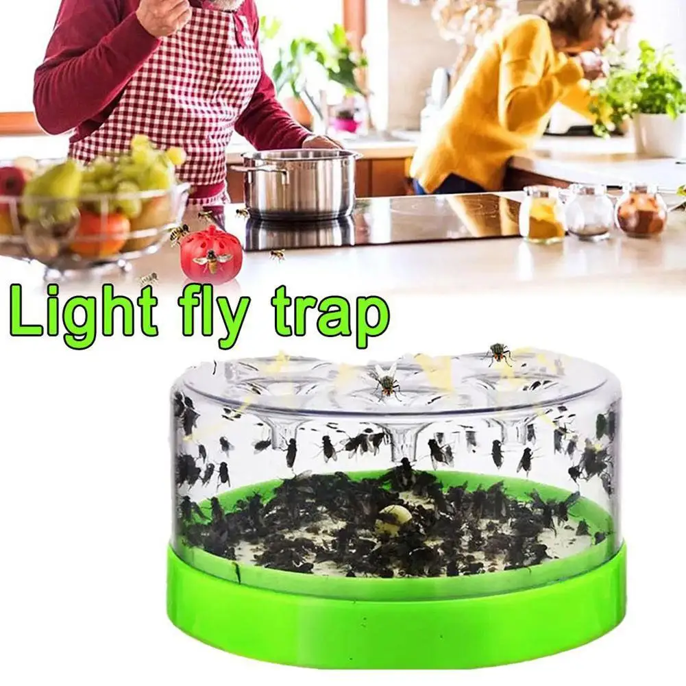 

1pcs 7 holes Light fly trap Box Insect Killer Reusable Send bait Traps of Household a pack Pesticides S5J8