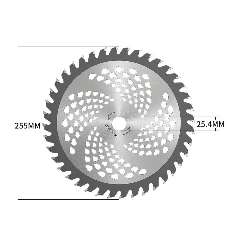 Universal 40/255 Zähne mm Rasenmäher Ersatz Klinge aus legiertem Stahl mit Teilen für Rasenmäher Garten Unkraut mäher Bürstens ch neider – Detail 10