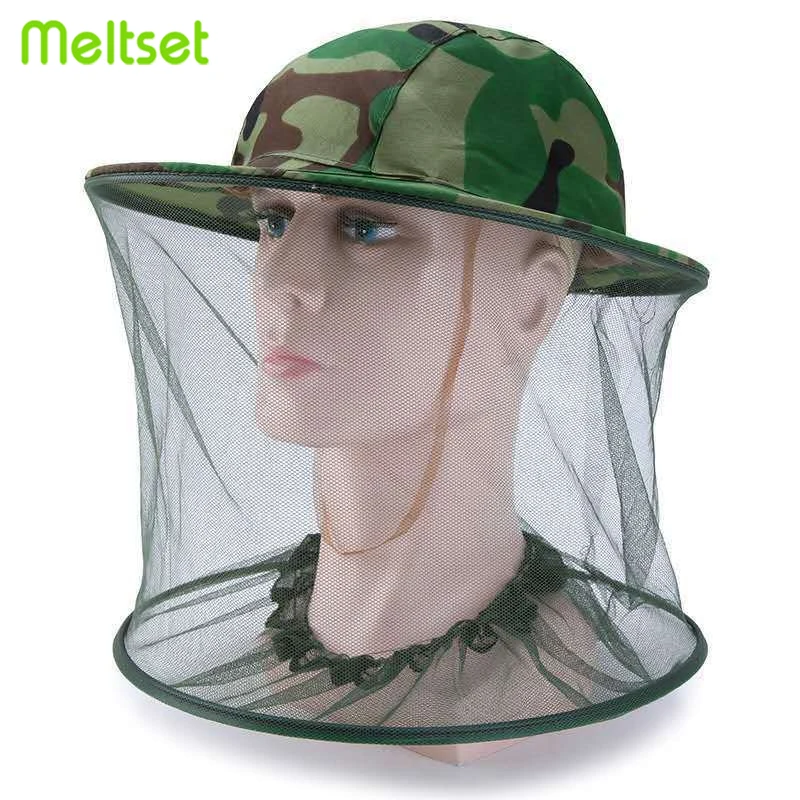 

New Garden Beekeeping Hat Camouflage Nets for Mosquito Net Hat Outdoor Mosquito Cap Bug Insect Fishing Hat Mesh Face Protector