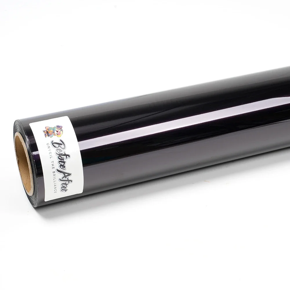 2025 Auto Wrap1.52*17m Roll PET Liner Glossy Metallic Dark Purple Car Color Changing  Gentian Violet Car Wrap Film