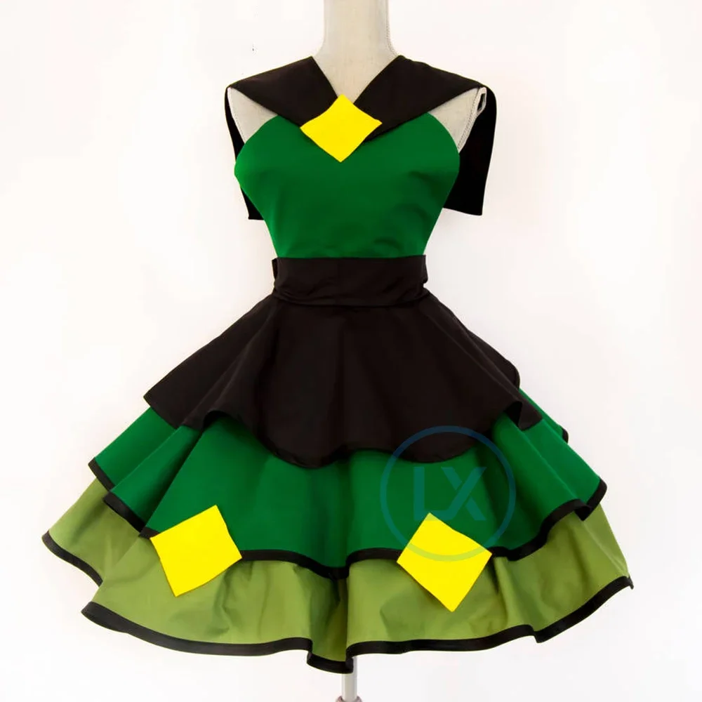 Anime Steven Universe Cosplay Costume Peridot Lolita Kimono Dress Full Sets Custom Made Female Girls Halloween Gift