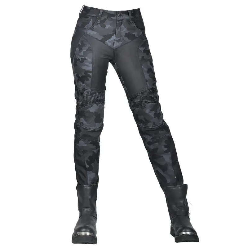New Motorcycle Pants Women Riding Jeans Anti-fall Classic Motorcycle Rider Pants Racing Pants Camouflage Color for All Seasons