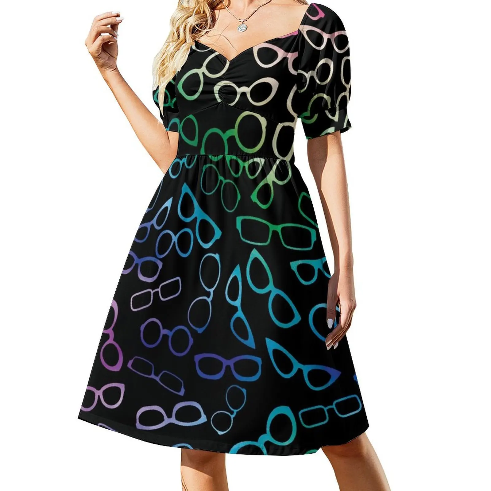 

Various Shaped Eyeglasses Pattern - Tie Dye Dress birthday dress for women luxury 2024 luxury evening dresses for women 2024