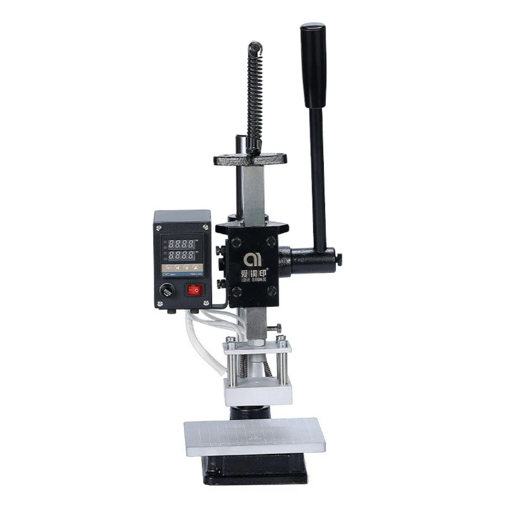 Small-sized Desktop Stylizing Label Machine Gold Stamping Stitching Press Machine Manual PU Wood Stamping Label Inking Machine