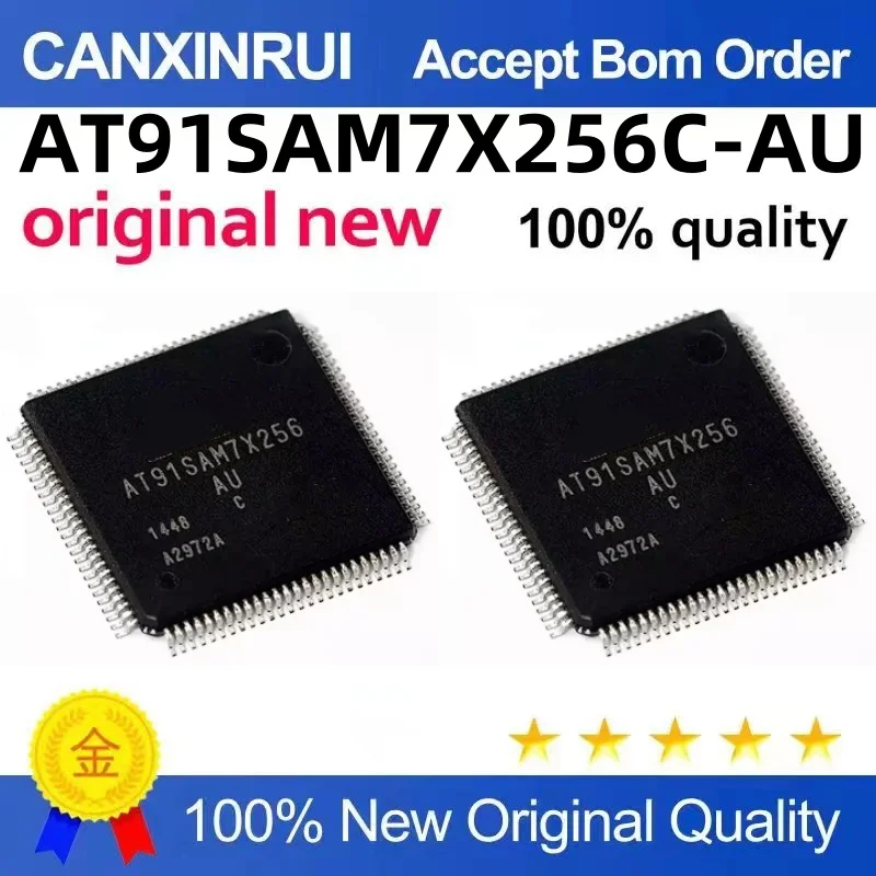 New original AT91SAM7X256C-AU ARM7 package LQFP-100 32-bit microcontroller