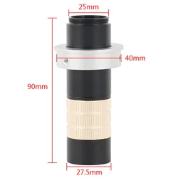 Verstelbare 200X Continue Zoom C-mount Lens C/CS Mount Vergrootglas Lens voor CCD Digitale Industriële Microscoop Videocamera