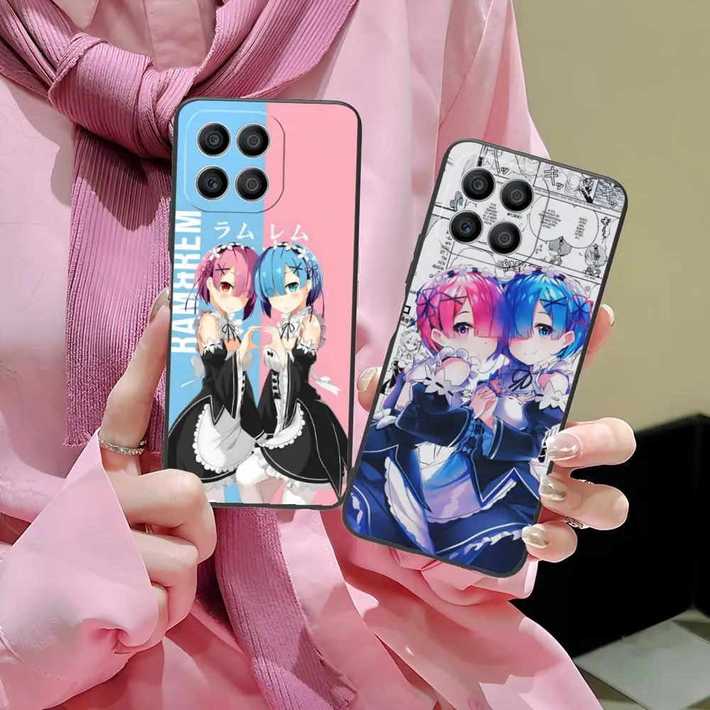 

Чехол для телефона ReZero Rem Ram для Honor 90 80 70 60 50 30 20 10 9 8 7 Pro S SE Lite 5G с красочным принтом, красивый чехол