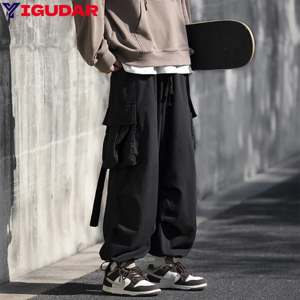 

Harajuku Fashion Cargo Pants Mens Multi-pocket Cotton Pants Joggers Sweatpants Streetwear Male Hip-Hop Loose Trousers y2k