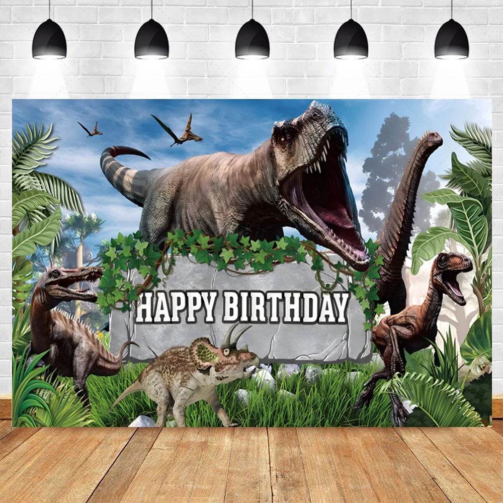 Dinosaur Theme Jurassic Background Boy Children Birthday Party Decoration Banner Props Photography Studio Professional Supplies