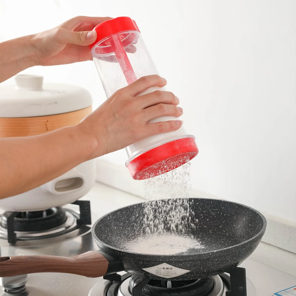 Rotating Flour Sieve with Lid Hand-held Gadget Baking Pastry Tools Flour Strainer Semi-Automatic Sieve Cup Kitchen Sifter Mixer