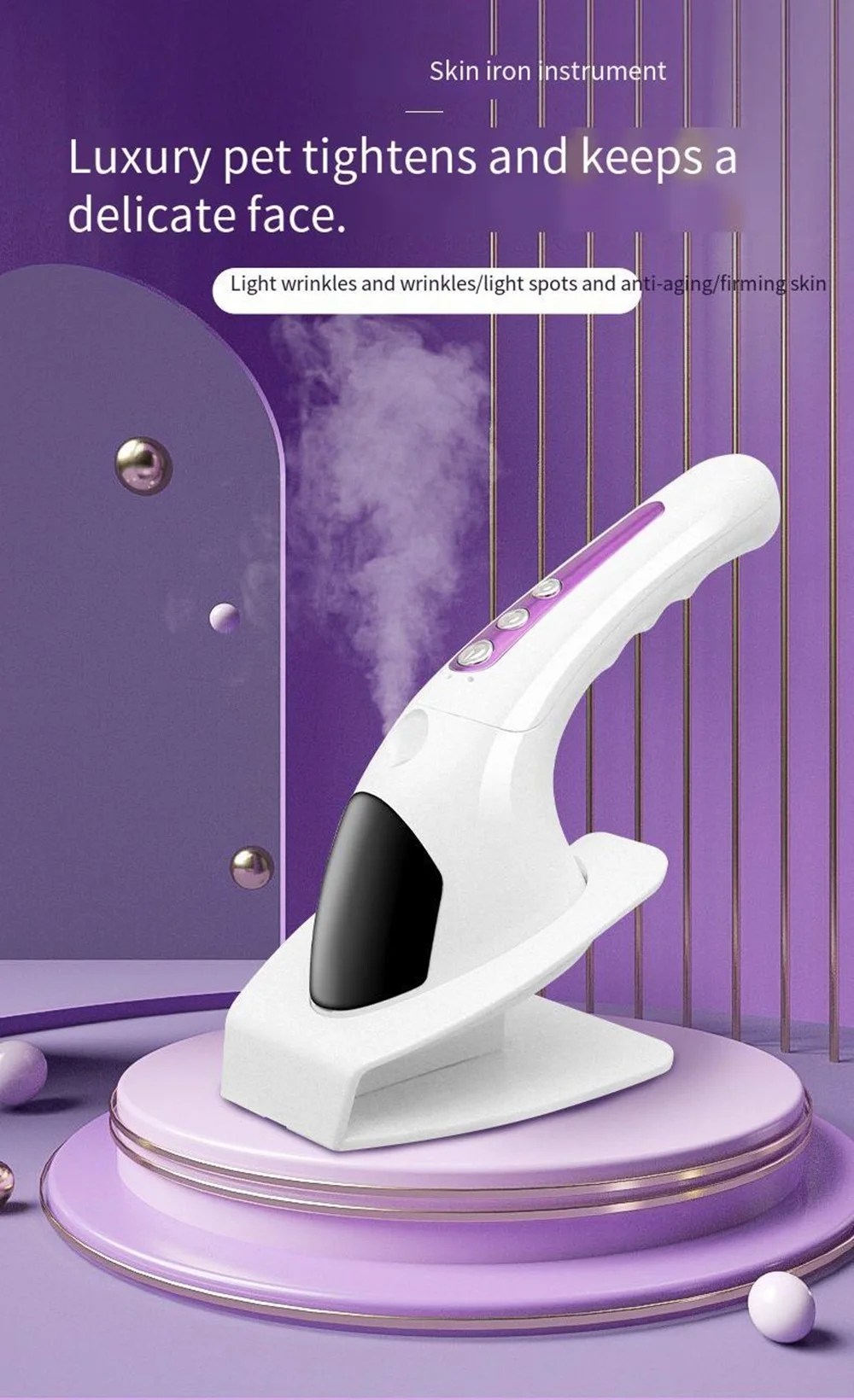 Ultrasoon schoonheidsinstrument Huishoudelijke gezichtsmassager Lift Foton Verjongingsmasker Instrument Reiniging en hydraterend Impor