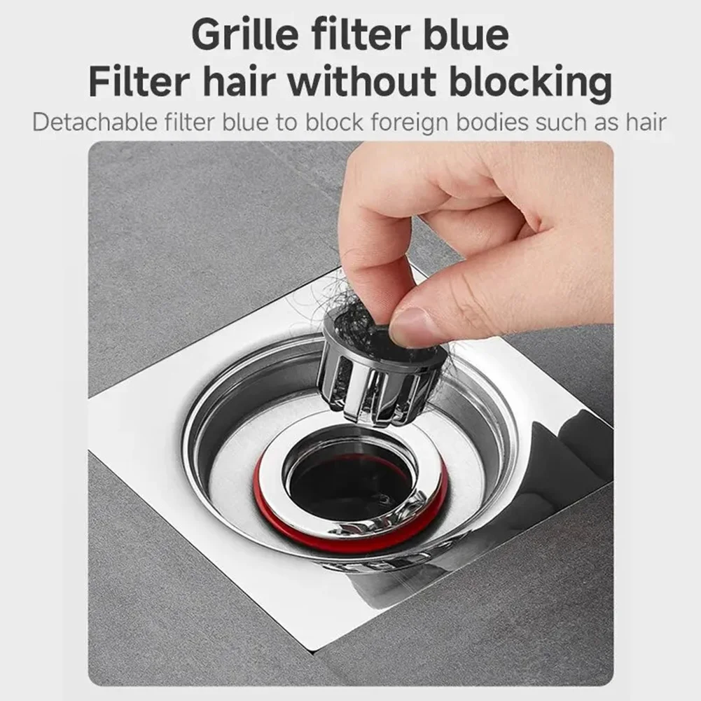 Espaços funcionais 6*7*3cm filtro de esgoto anti-odor capa de drenagem do banheiro tamanho compacto para conveniência para banheiro