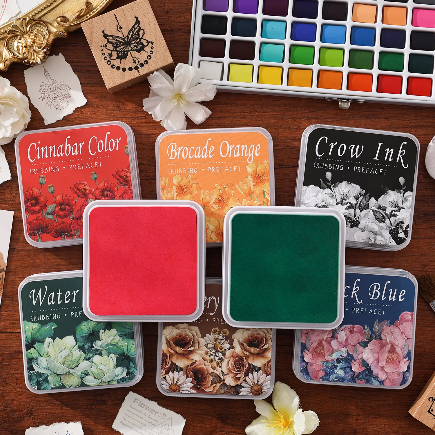 1PC 16 Colors Ecological Cotton Neutral Ink Inkpad Creativity Handbook DIY Decoration Cute Student Seal pad