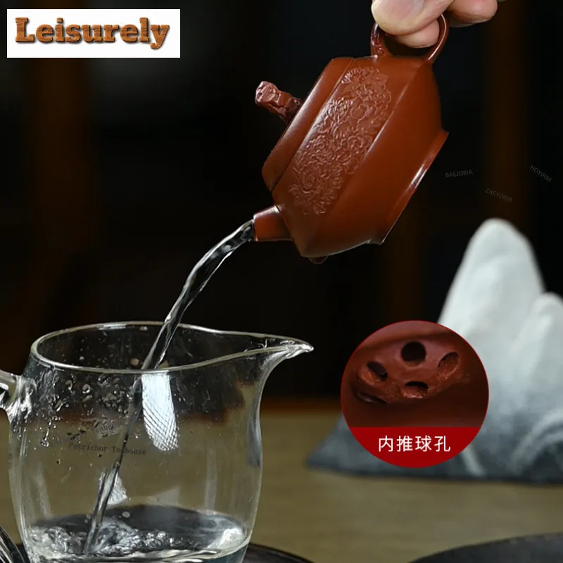 HOYIHM 100ml Retro Yixing Purple Clay Teapots Handmade Taihu Lake Stone Pot Raw Ore Zhu Mud Tea Maker Kettle Zisha Tea Set Gifts