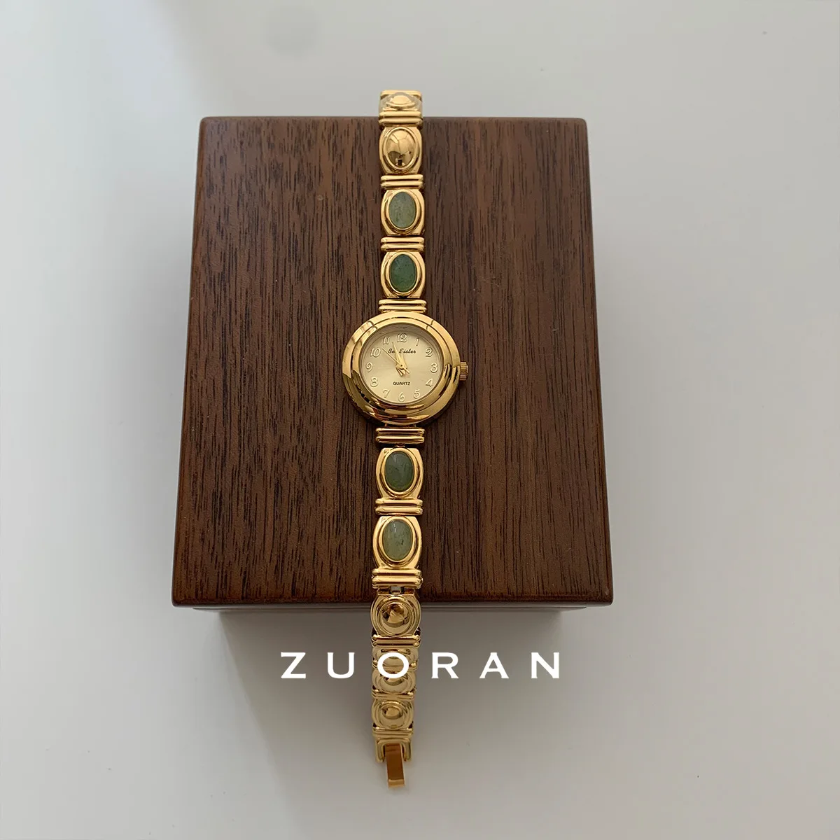 ساعة يد نسائية أنيقة مطلية بالذهب، ساعة كوارتز أنيقة مستوحاة من الطراز العتيق، اختيار عالي من الساعات والإكسسوارات #2